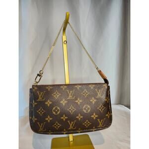 SOLD Louis Vuitton Pochette Accessoires Monogram Chain Shoulder Bag AR1903
